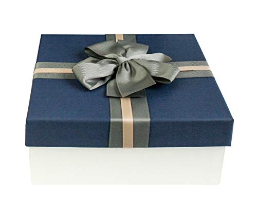 Square Single Box - Cream / Blue
