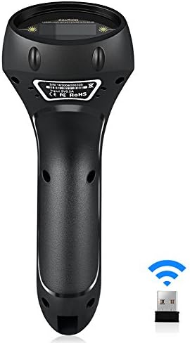 BLUEHRESY 1D Barcode Scanner(2.4GHz Wireless USB Automatic &amp; USB2.0 Wired) Rechargeable Handheld Bar-code Reader Supports FedEx USPS Storage of 2600 Code Entries for PC Laptop