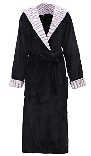 Robes for Women Bath Robe Womens Fleece Robe Bathrobe Black Robe