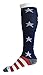 Compression Socks Women & Men 20-30mmhg by Wave (Stripey Stars, L/XL)