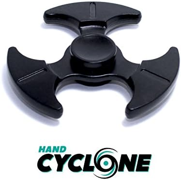 HANDEYE Games CYCLONE Premium Hand Spinner Metal Alloy Fidget Toy With 5 Minute Spin - ADHD - Fidget - Hand Exercise - Boredom - Desk Exercise - Autism - ADD (Matte Black)