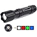 Multicolor Zoomable Red Green Blue White Hunting Light Handheld Tactical Flashlight with Clip Powered by AAA or 18650 Battery(Not Included)