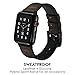 Hybrid Leather Sports Band Compatible with Apple Watch 42mm 44mm Luxury RUCHBA Comfort Practicality Sweatproof Silicone+Leather Replacement Straps Compatible with iwatch Space Black 4 1 2 3 Dark Brown