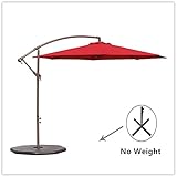 Le Papillon 10-ft Offset Hanging Patio Umbrella Aluminum Outdoor Cantilever Umbrella Crank Lift, Red