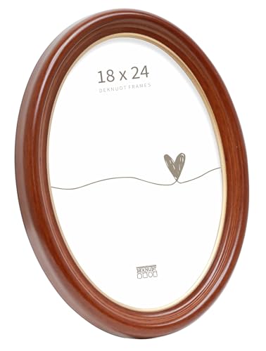 Deknudt Frames S100H1 - Cornice portafoto Ovale, in Resina, 18 x 24 cm, Colore: Noce
