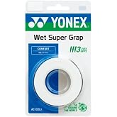 YONEX Wet GRAP 3-Pack: Absorbent &amp; Durable Overgrip (Assorted Colors) (White)