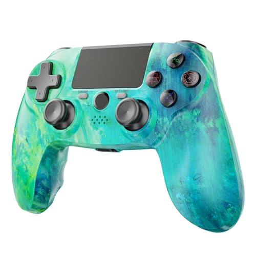 citnh PS4 Controller Wireless,compatible with ps4/slim/pro and windows pc 6-Axis Gyro/Multi Touch Pad/3.5mm Audio Jack/800mAh Battery and Speaker (green)
