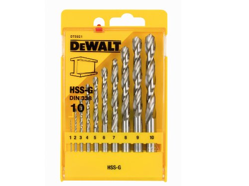 Dewalt dt5921-qz metal drill bit-set (10 piece) hss-g