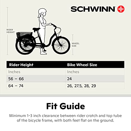 Schwinn Meridian Adult Tricycle, Three Wheel Cruiser Bike, 24Inch
