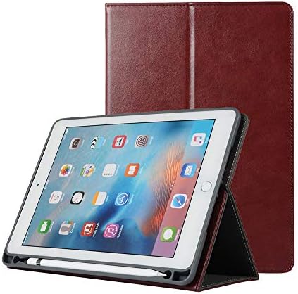 Stand Folio Case for iPad Pro 11" 2018,Miya Intelligent Premium Business Case with Pencil Holder Pu Leather Protective Case Sleeve Auto Sleep/Wake Kickstand Soft Shell for iPad Pro 11 Inch,Wine Red