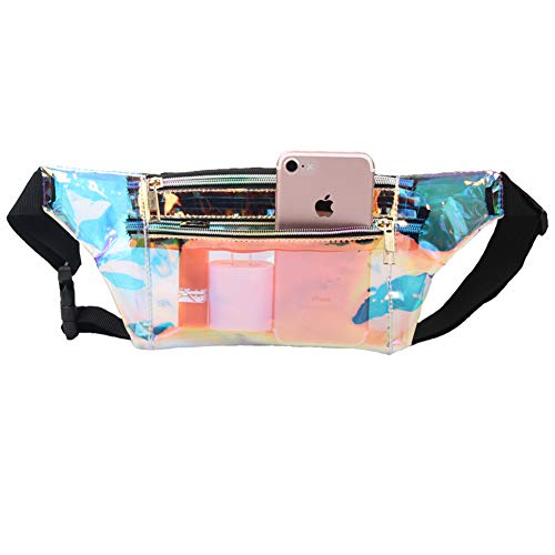 image for Mum's memory Holographic Fanny Pack for Women - Metallic Sport Waist P