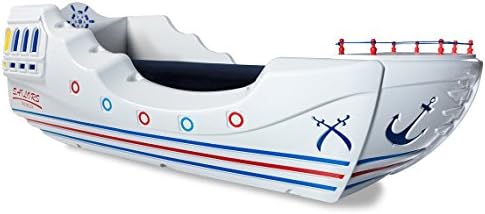 Pirate Bed White Finish Adult Size Bed Twin Size Bed (White)