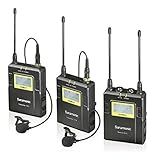 Saramonic UWMIC10 96-Channel Digital UHF Wireless Lavalier Microphone System with 2 Bodypack Transmitters, Portable Receiver, 2 Lav Mics, Shoe Mount, XLR/3.5mm Outputs + More