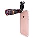 Cell Phone Camera Lens, 12X Zoom Telephoto Universal Clip On hd Lens Kit for iPhone X/8/7/6S/6 Plus/5/SE, Samsung, Android and Smart Phone