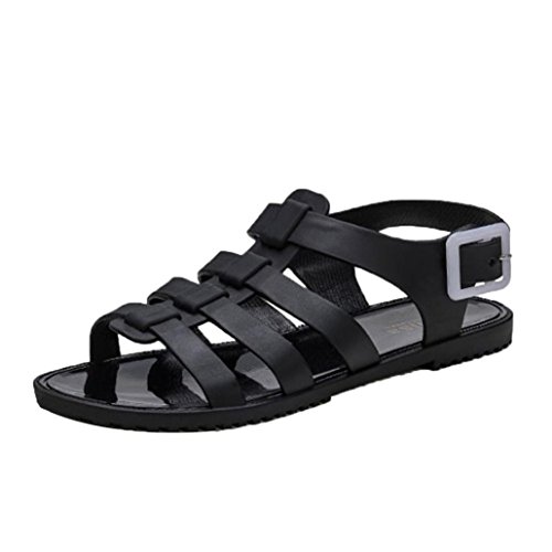 Sunfei Women Summer Beach Holiday Crystal Shoes Plastic Shoes Jelly Sandals (39, Black) - Thumbnail 6