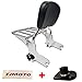 TJMOTO Chrome Detachable Backrest Sissy Bar with Luggage Rack for 1997-2008 Harley Touring Electra Glide Road Glide Road King Street Glide