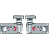 SagaSave 2pcs Luggage Combination Lock Tool Box Hasp Briefcases Suitcase 3 Digit Combination Lock Silver