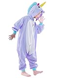 Newcosplay Homewear Childrens Unicorn Pajamas Sleeping Wear Animal Onesies Cosplay Costume (125#, Purple Unicorn)