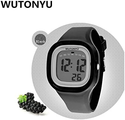 WUTONYU (TM) multi-function sports wristwatch mountaineering waterproof students jelly watch (Black)