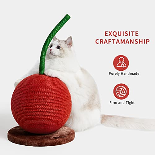VETRESKA Cherry Cat Scratching Post, 22.64" Tall Cat Scratcher with