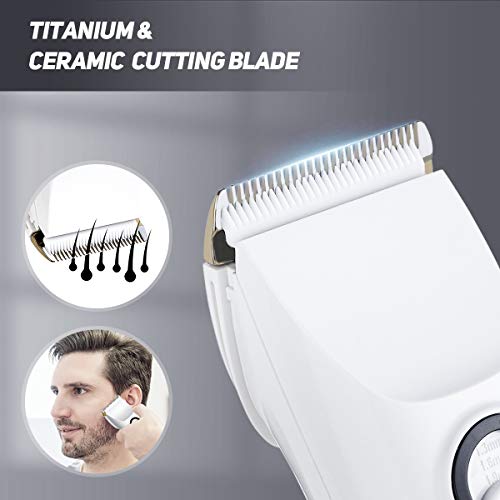 Liaboe Cortapelos Hombre, Máquina de Cortar de Cuchilla Cerámica, Recortador de Barba Waterproof y Recargable, Cortadoras de Pelo de Pelo de Poco Ruido para Familias
