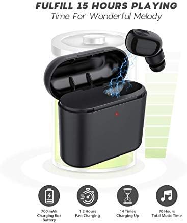 Bluetooth Earbuds, ownta Mini Wireless Headphones with Light Charging Case Car Headset Compatible iPhone 6 7 9 Plus X/iPad Samsung Android/Smartphone - [One Pcs]