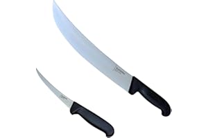 Bladepro Commercial Butcher Knife Set - 10-Inch Cimeter & 6- Inch Curved Boning Knife Combo
