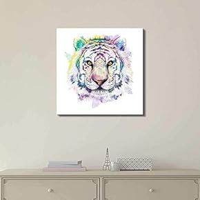 Colorful Splattered Watercolor Style Tiger - Canvas Art