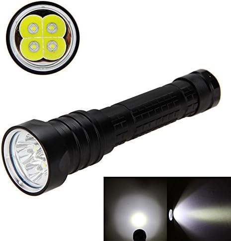 Solarstorm Power Light Scuba Diving 8000lm 4x Cree Xm-l L2 LED Flashlight Torch Only Waterproof Diving Scuba Flashlight Torch Underwater 200m Torch Lamp Black