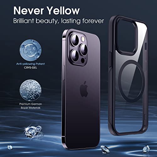 CASEKOO Strong Clear for iPhone 14 Pro Max Case [Non Yellowing] [MILGrade Drop