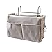 Frjjthchy Bedside Caddy Hanging Storage with Water Bottle Holder for Bunk Bed, Hospital Bed, Dorm Rooms (Grey)