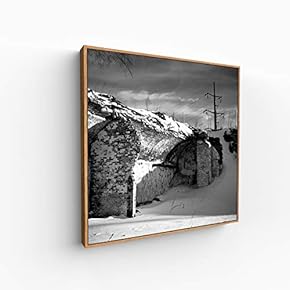 Canvas Wall Art for Living Room, Bedroom Monochrome Building Framed Canvas Prints for Home Decoration Ready to Hang - 16x16 inches