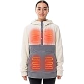 HENNCHEE Heated Half Snap Pullover with 16000mAh Battery Pack, Fleece Heated Hoodies for Men Women Heating Sweatshirt Unisex