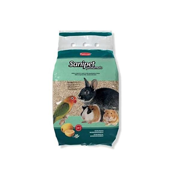 Sanipet Profumato - Lettiera di granuli di tutolo di mais aromatizzata al limone per piccoli animali - 10 Lt