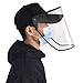 Quaanti Anti-Spitting Protective Hat, Adjustable Full Safety Face Shield, Works with Mask, Protect Family Health, Face Shield with Flip-up Visor Anti-dust Hood Protective Gear Face Shield (Black)