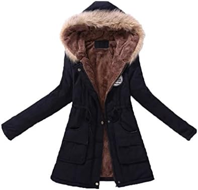 TraMulbery Women's Thickened Warm Winter Multicolor Hooded Coat
