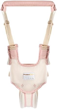 Dual Use Handheld Baby Walker,Safe Breathable Adjustable Baby Toddler Assistant Walking Harness for 8-15 Months Baby (Pink)