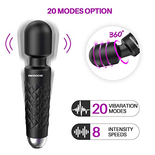 Upgrade Wand Massager,Handheld Cordless Rechargeable Wand Massager with 8 Powerful Speeds and 20 Modes,Waterproof Handheld Personal Powerful Wand Massager for Back Neck Shoulder Legs - Thumbnail 2