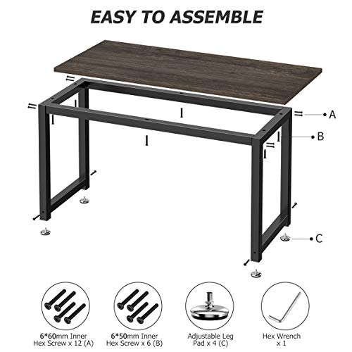 Homemaxs Computer Desk, 47inch Spacious Computer Table for Home Office