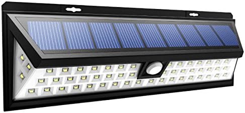 Pertop Solar Lights Outdoor,54 LEDs Outdoor Motion Sensor Super Bright,Solar Lights Wide Angle Design With 3 LEDs Both Side For Driveway Patio Deck Yard Garden, White Light