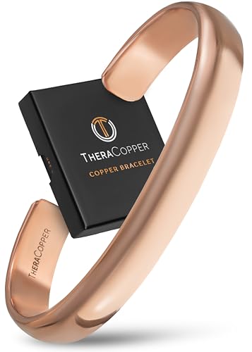 TheraCopper Copper Bracelet for Men & Women — 100% Pure Copper Bracelets — Raw, Solid & Uncoated Authentic Handmade Tibetan Bracelet Cuff Bangles