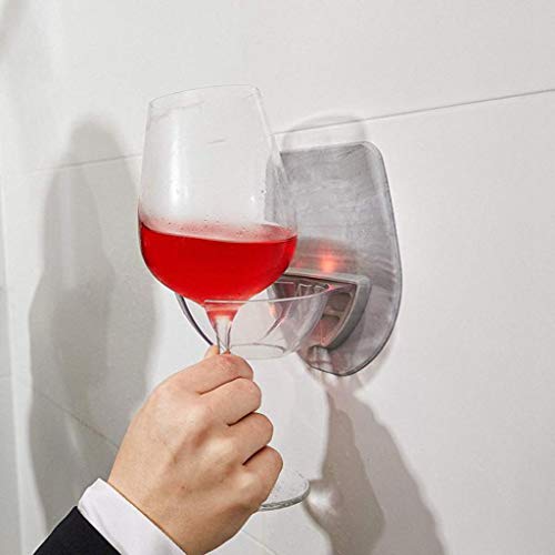 Ljnuanrg Bathtub Wine Rack Plastic Wine Glass Holder for The Bath Shower Red Wine Glass Holder (Gray, ONE) - Thumbnail 4
