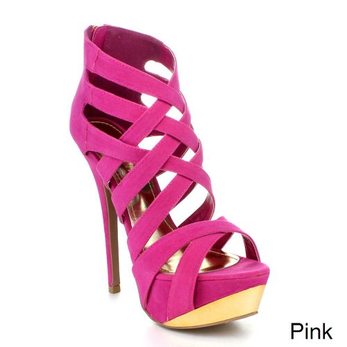 Liliana RESEDA-45 Women's Criss-cross Strap Platform Sandals