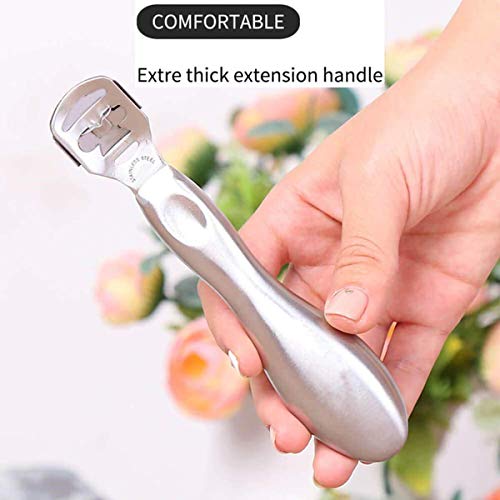 Foot Callus Shaver, 10 Blades Safety Heel Callous Remover Large Stainless Steel Handle Feet Razor