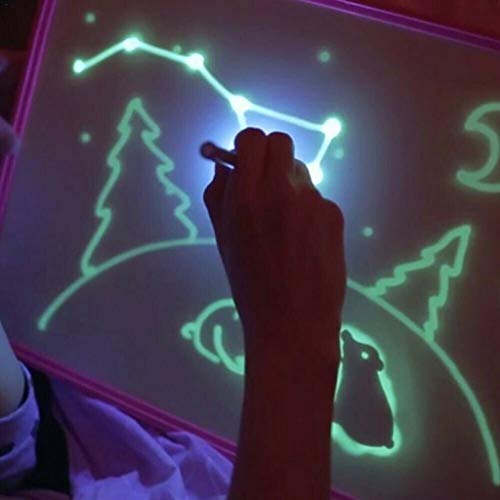 Sunsee-home Writing Tablet,LCD Drawing Board Glowing Paint Glow Light Tablet Draw with Light Fun and Developing Toy with Pen, Template - Thumbnail 6