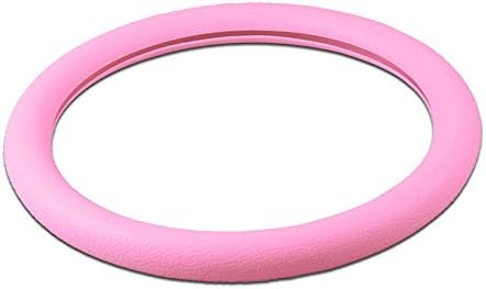 +-38cm Leather Texture Car High Elastic Silicone Steering Wheel Cover Anti-Slip(pink)