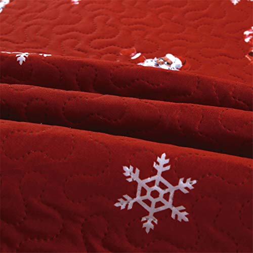 Oliven Christmas Quilts Set Twin Size Bedspreads Coverlet Set,Lightweight Blanket Reversible Bed Cover 3D Cartoon Christmas Santa Claus Christmas Bedding Christmas Home Decor,Red - Thumbnail 6