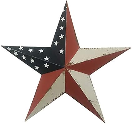 Yumbor Metal Patriotic Old Glory Americana Flag Barn Star Wall