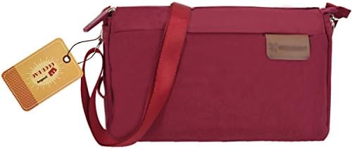 Goodbag Boutique Women Nylon Solid Fasion Shoulder Bag Unisex Zipper Travel Casual Satchel Pack Red
