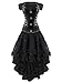 Burvogue Women's Gothic Steampunk Costume Vintage Multi Layered Chiffon Skirt  Black XX-Large/XXXX-Large